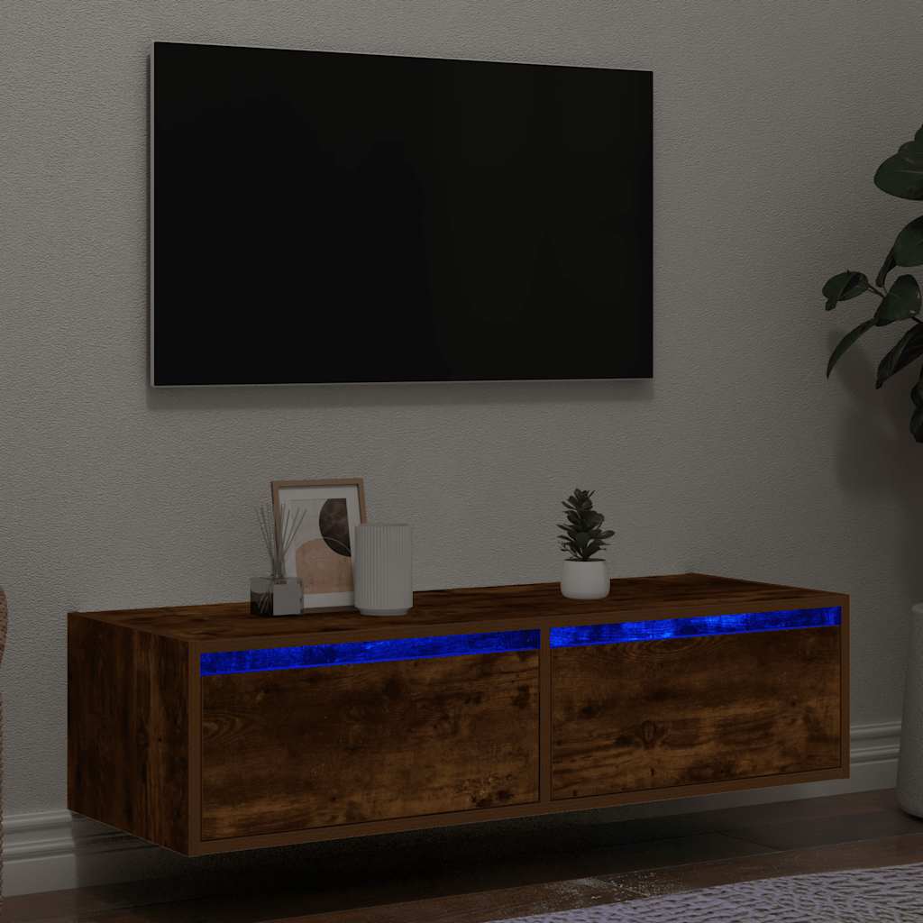 Tv Cabinet With Led Lights 75X35.5X25 Cm