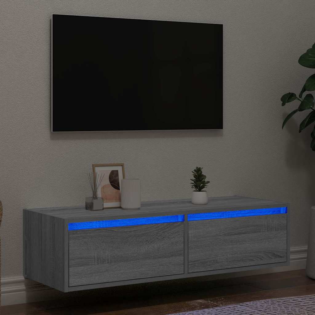 Tv Cabinet With Led Lights 75X35.5X25 Cm