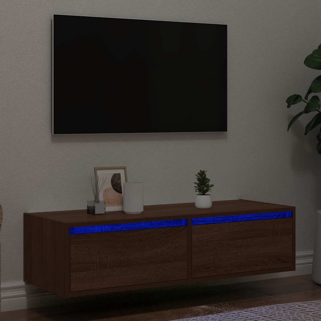 Tv Cabinet With Led Lights 75X35.5X25 Cm