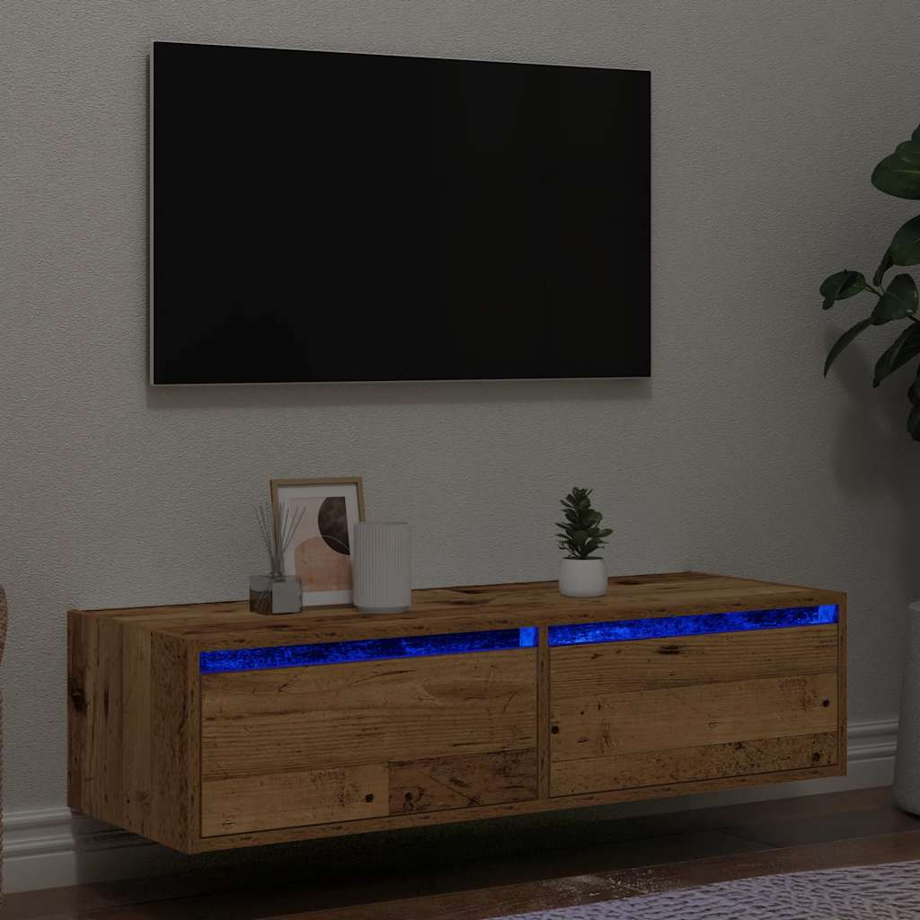 Tv Cabinet With Led Lights 75X35.5X25 Cm