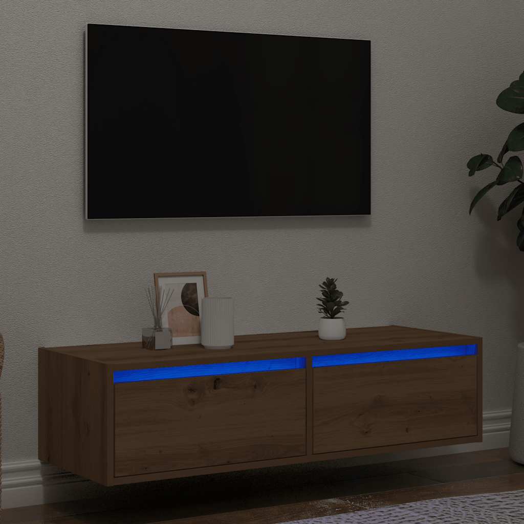 Tv Cabinet With Led Lights 75X35.5X25 Cm