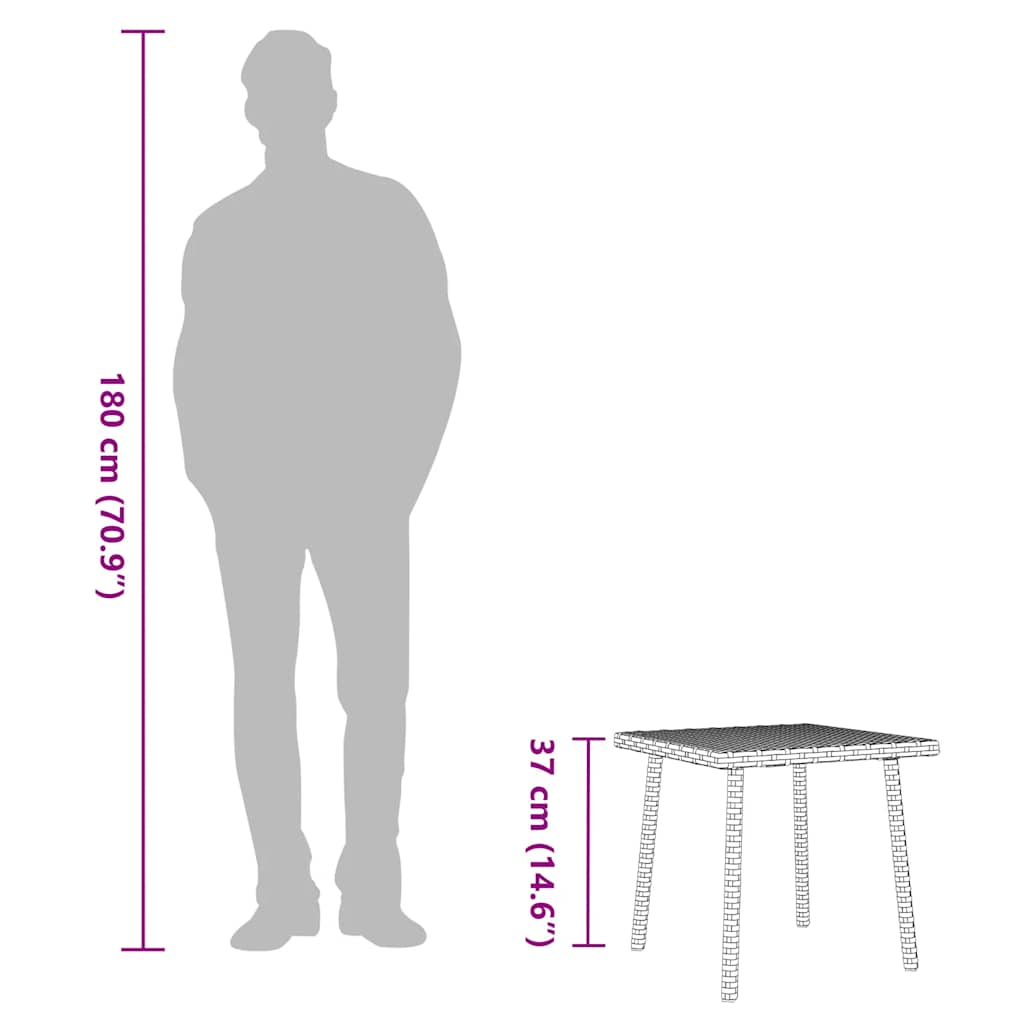 Garden Coffee Table Rectangular Poly Rattan