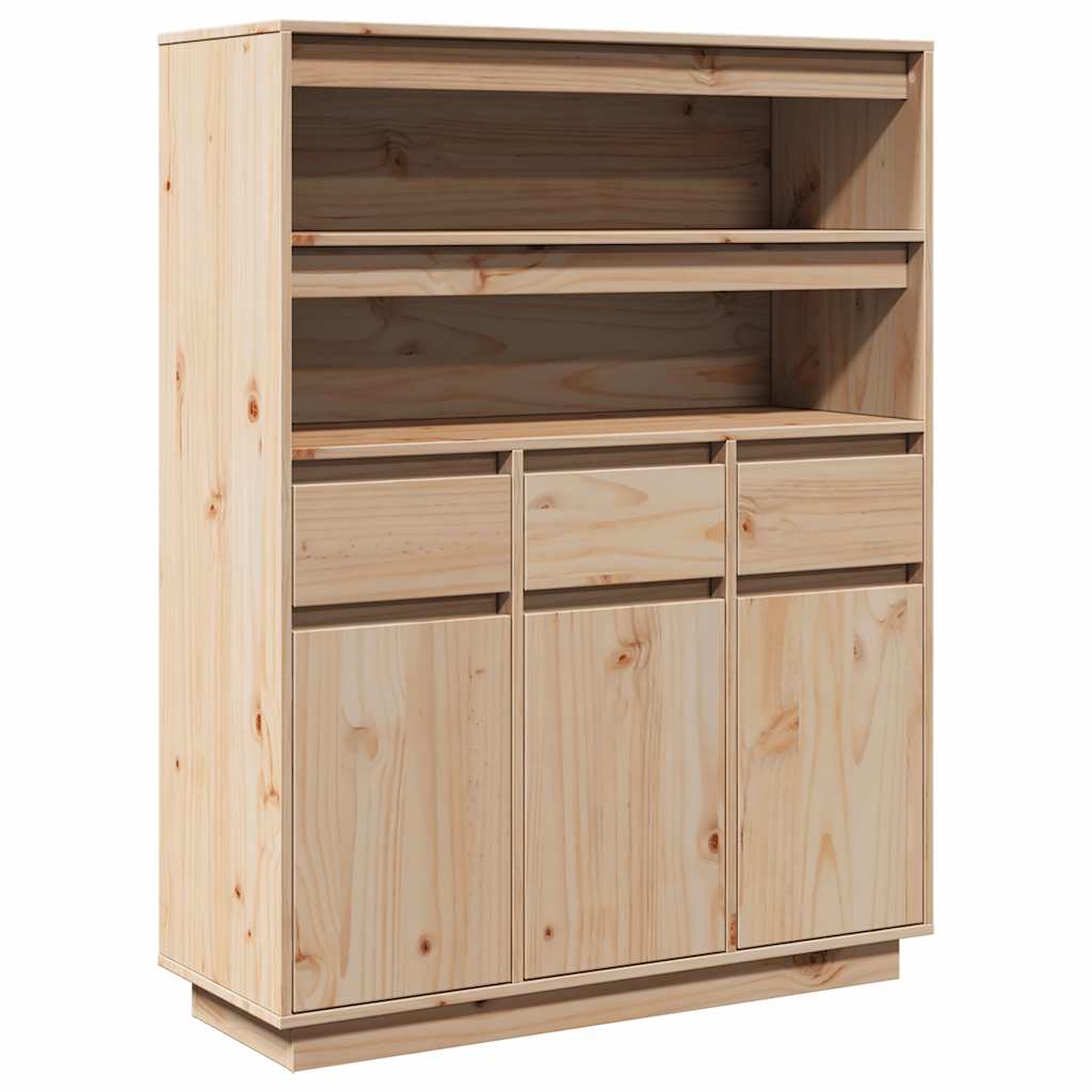 Highboard 89X34X116.5 Cm Solid Wood Pine