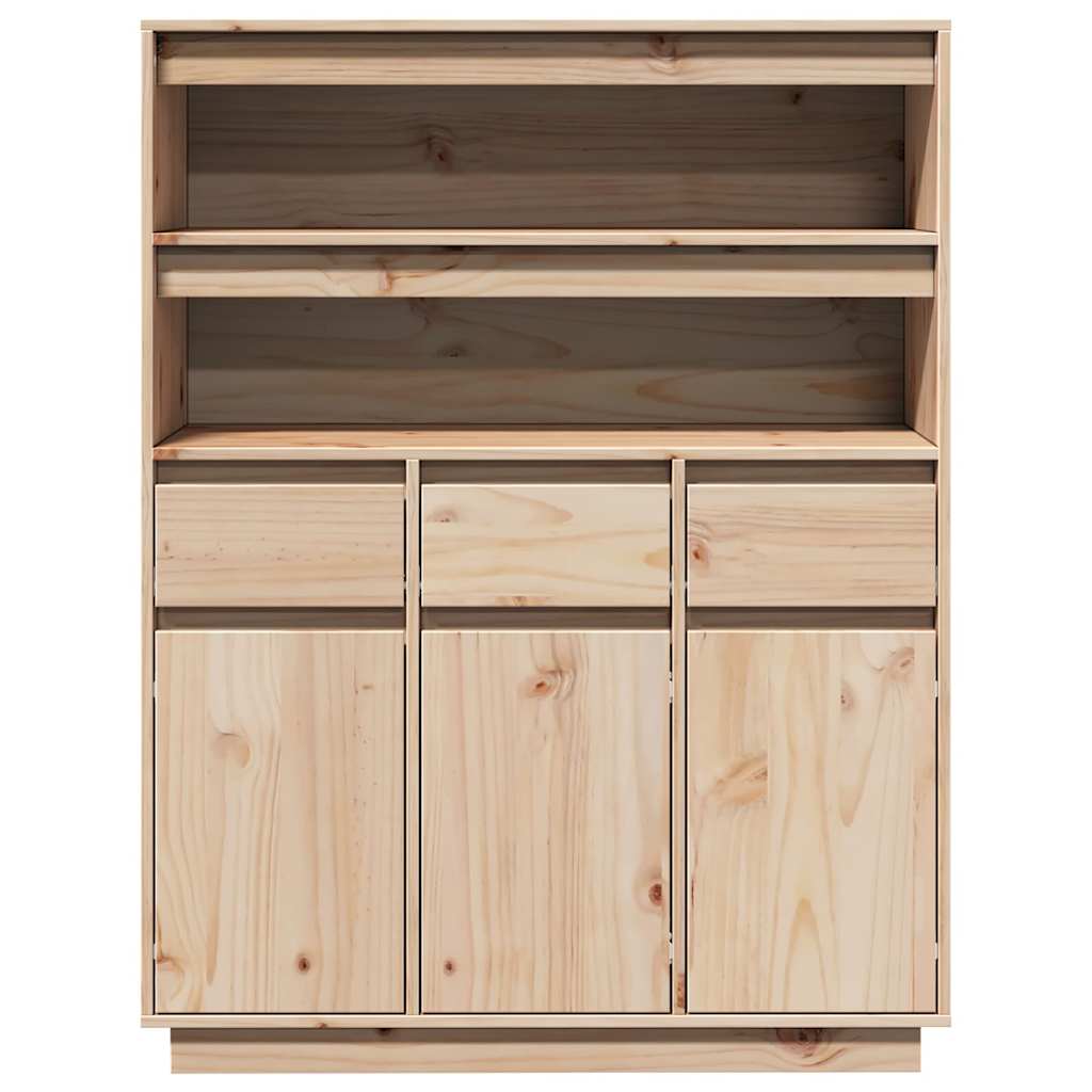 Highboard 89X34X116.5 Cm Solid Wood Pine