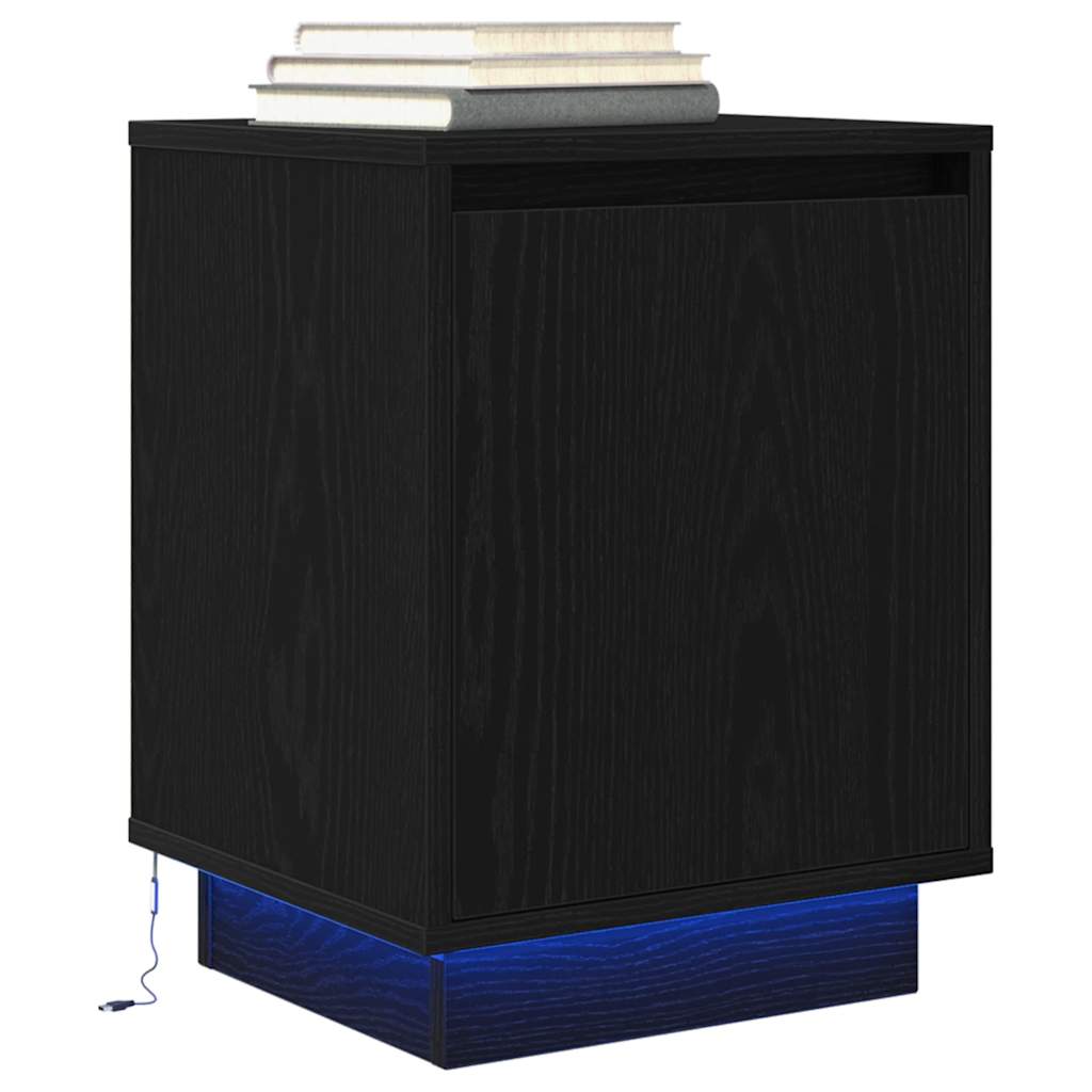 Bedside Cabinets With Led Lights 2 Pcs 38X34X50 Cm