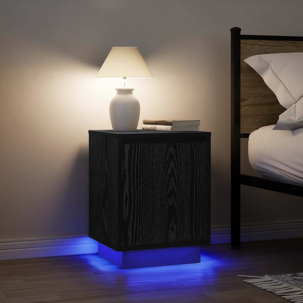 Bedside Cabinets With Led Lights 2 Pcs 38X34X50 Cm