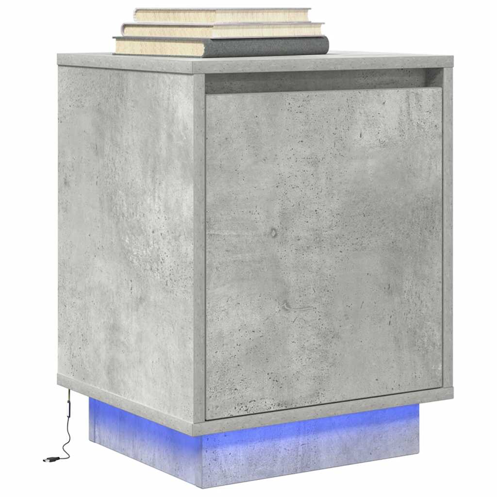 Bedside Cabinets With Led Lights 2 Pcs 38X34X50 Cm