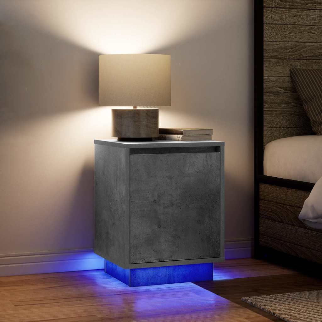 Bedside Cabinets With Led Lights 2 Pcs 38X34X50 Cm