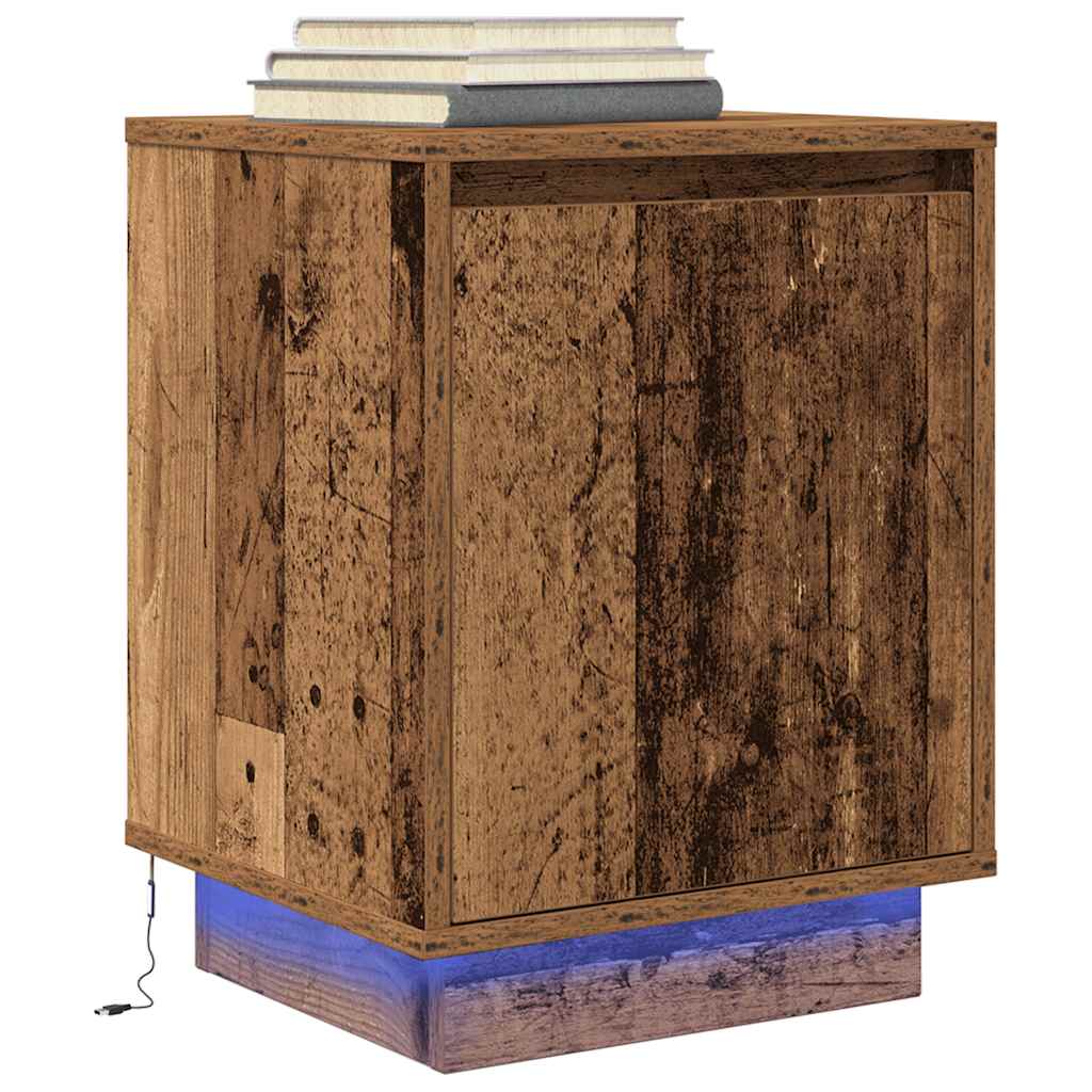 Bedside Cabinets With Led Lights 2 Pcs 38X34X50 Cm
