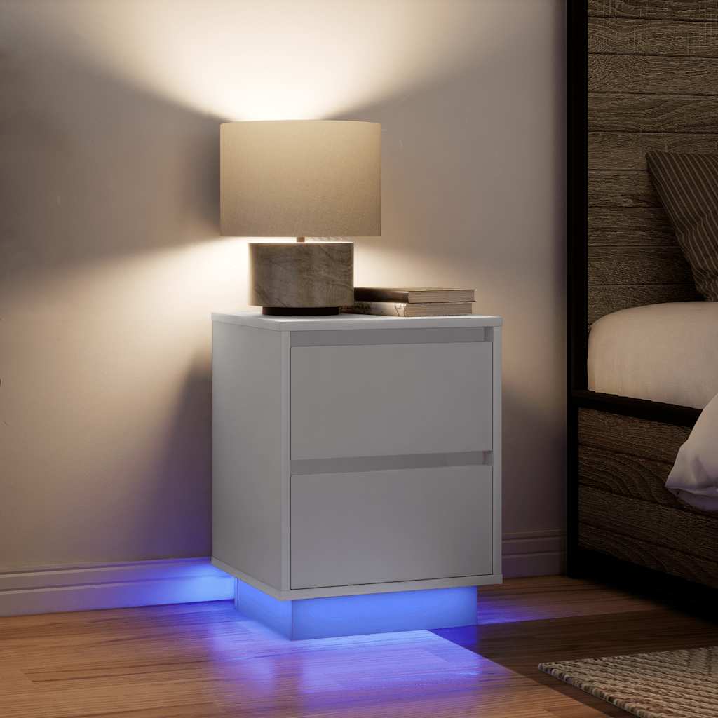 Bedside Cabinet With Led Lights 38X34X