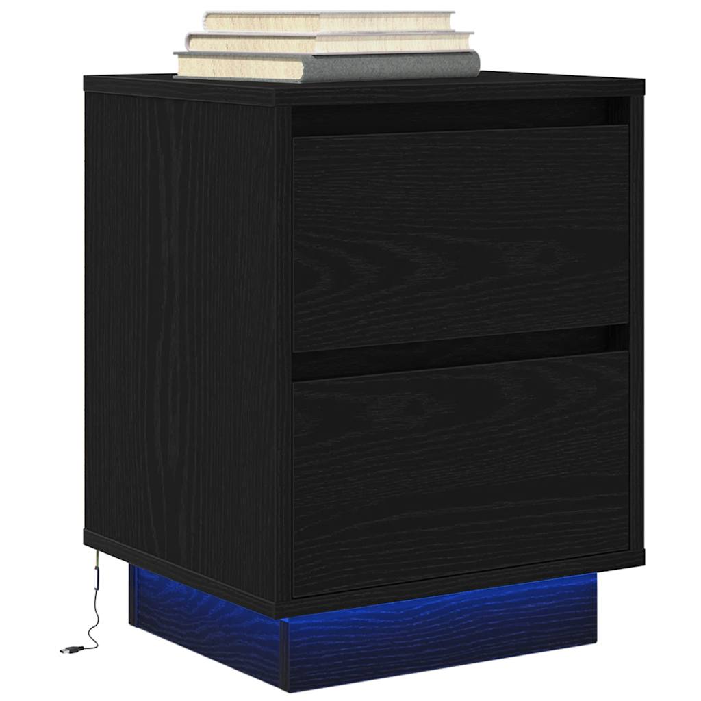 Bedside Cabinet With Led Lights 38X34X