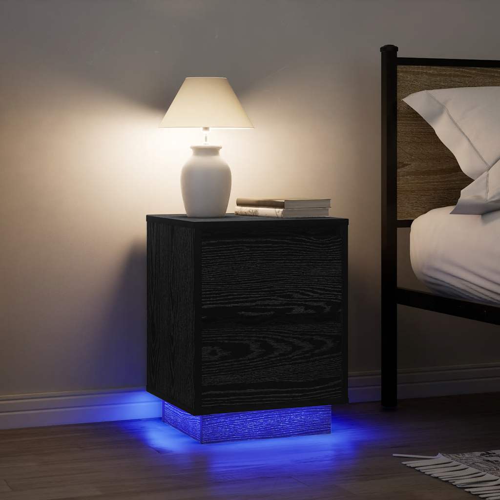 Bedside Cabinet With Led Lights 38X34X