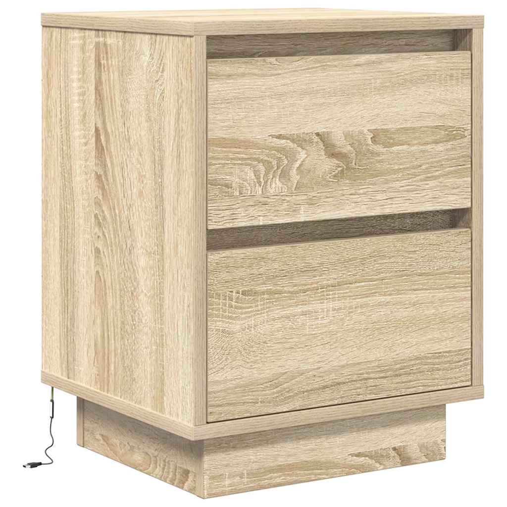 Bedside Cabinet With Led Lights 38X34X