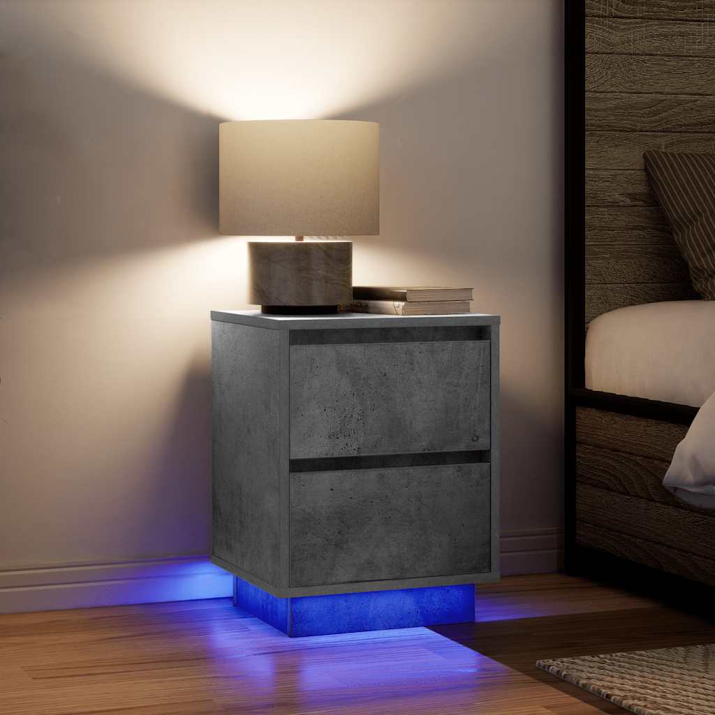 Bedside Cabinet With Led Lights 38X34X