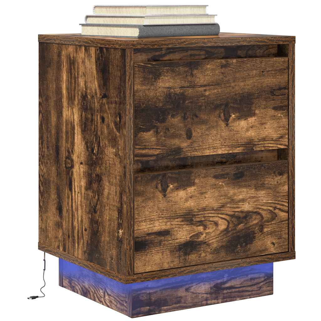 Bedside Cabinet With Led Lights 38X34X