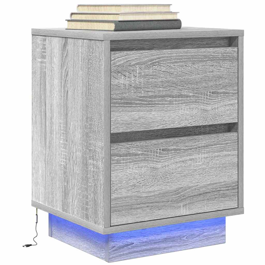 Bedside Cabinet With Led Lights 38X34X