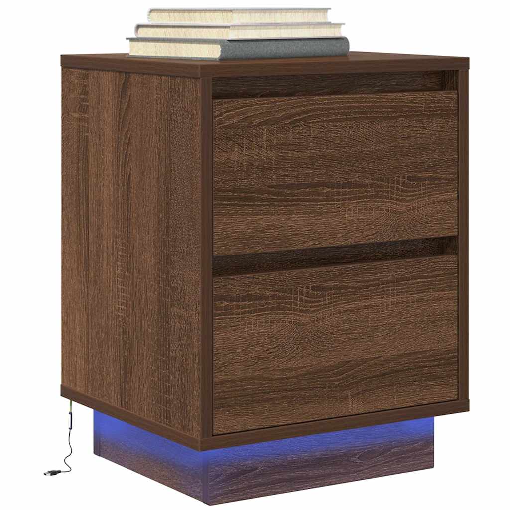 Bedside Cabinet With Led Lights 38X34X
