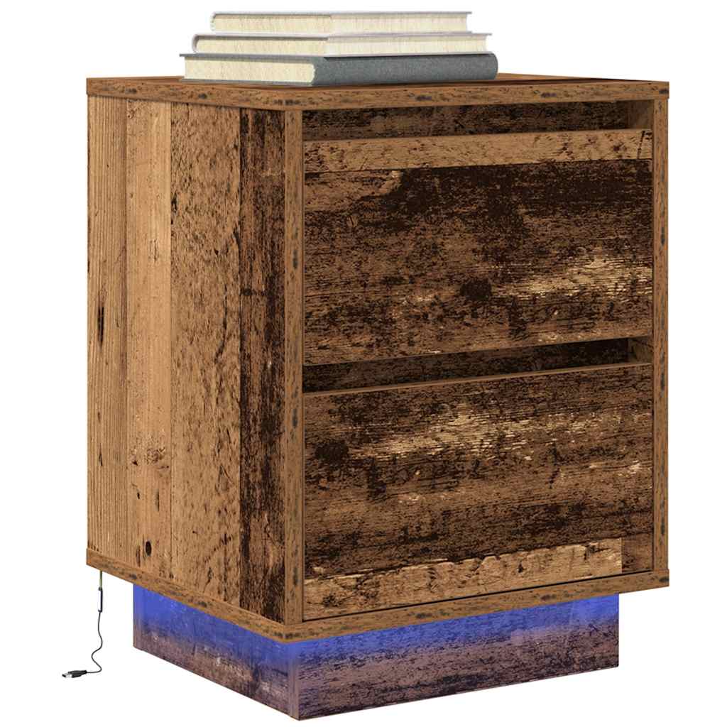 Bedside Cabinet With Led Lights 38X34X