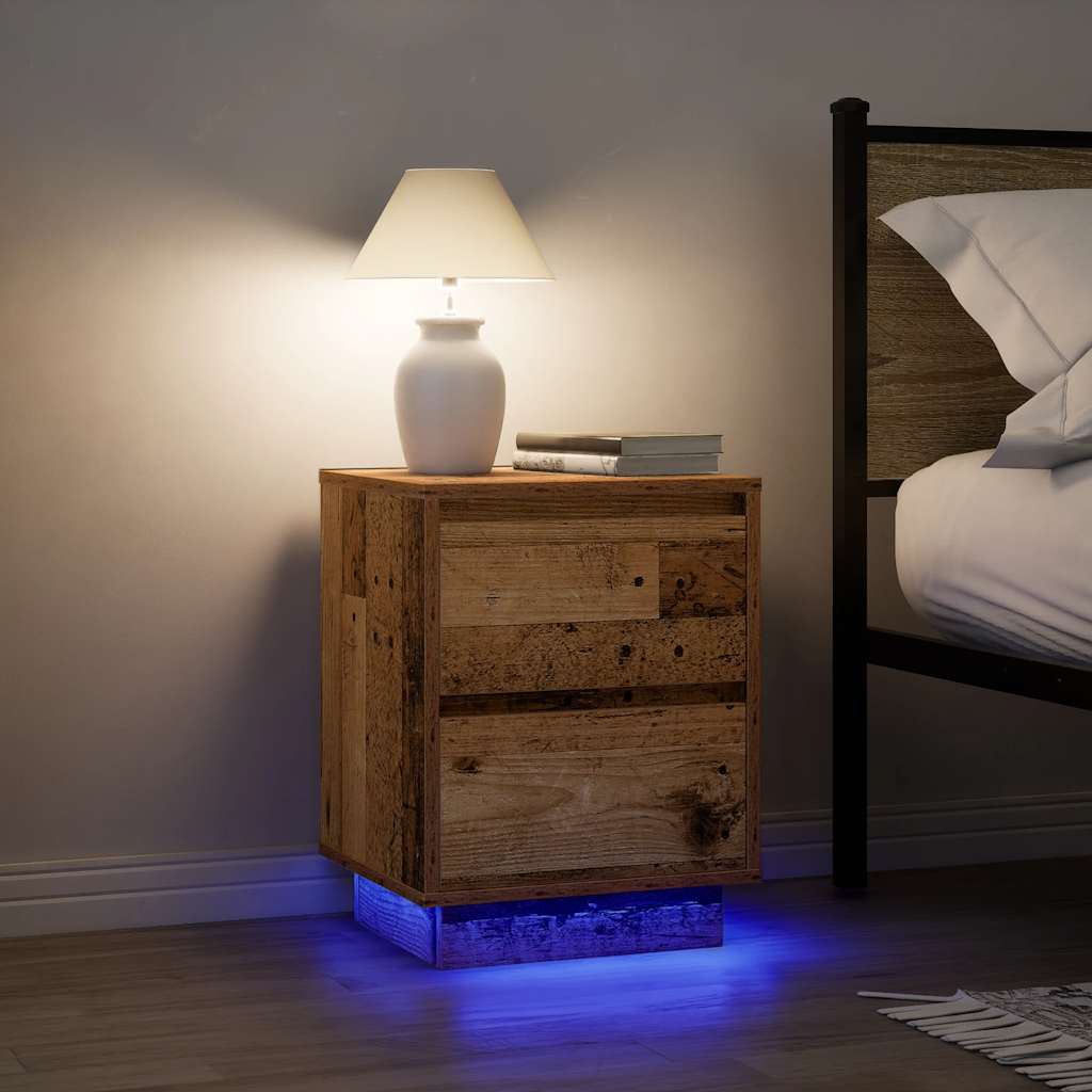Bedside Cabinet With Led Lights 38X34X