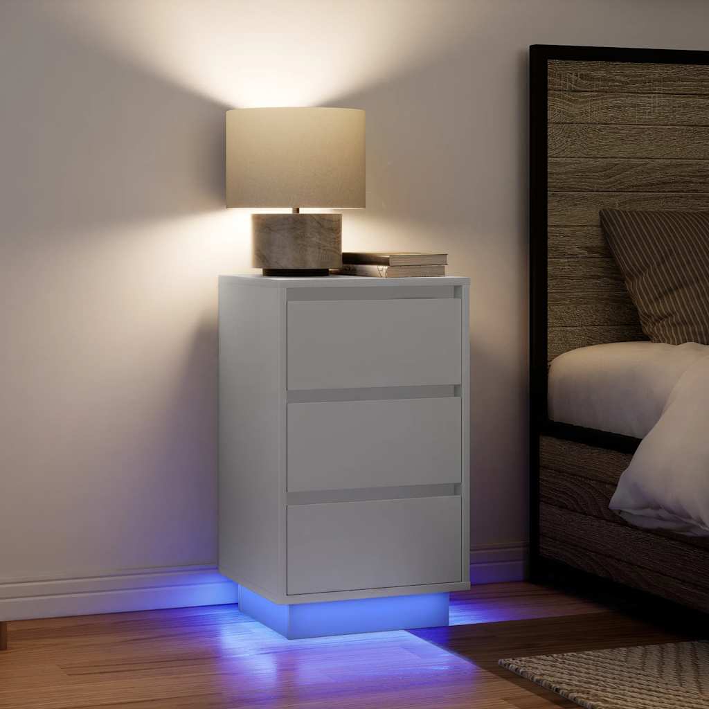 Bedside Cabinet With Led Lights 38X34X