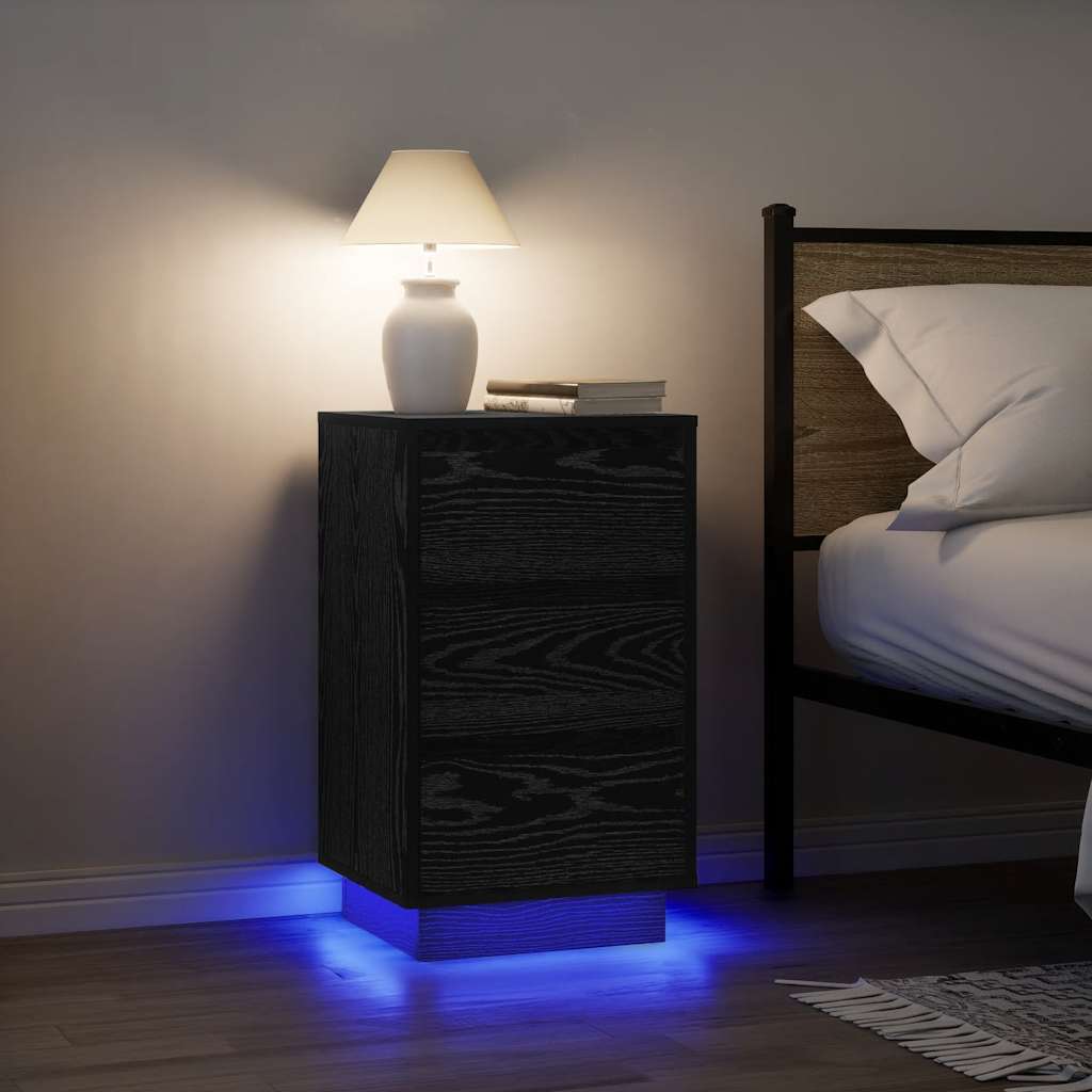 Bedside Cabinet With Led Lights 38X34X