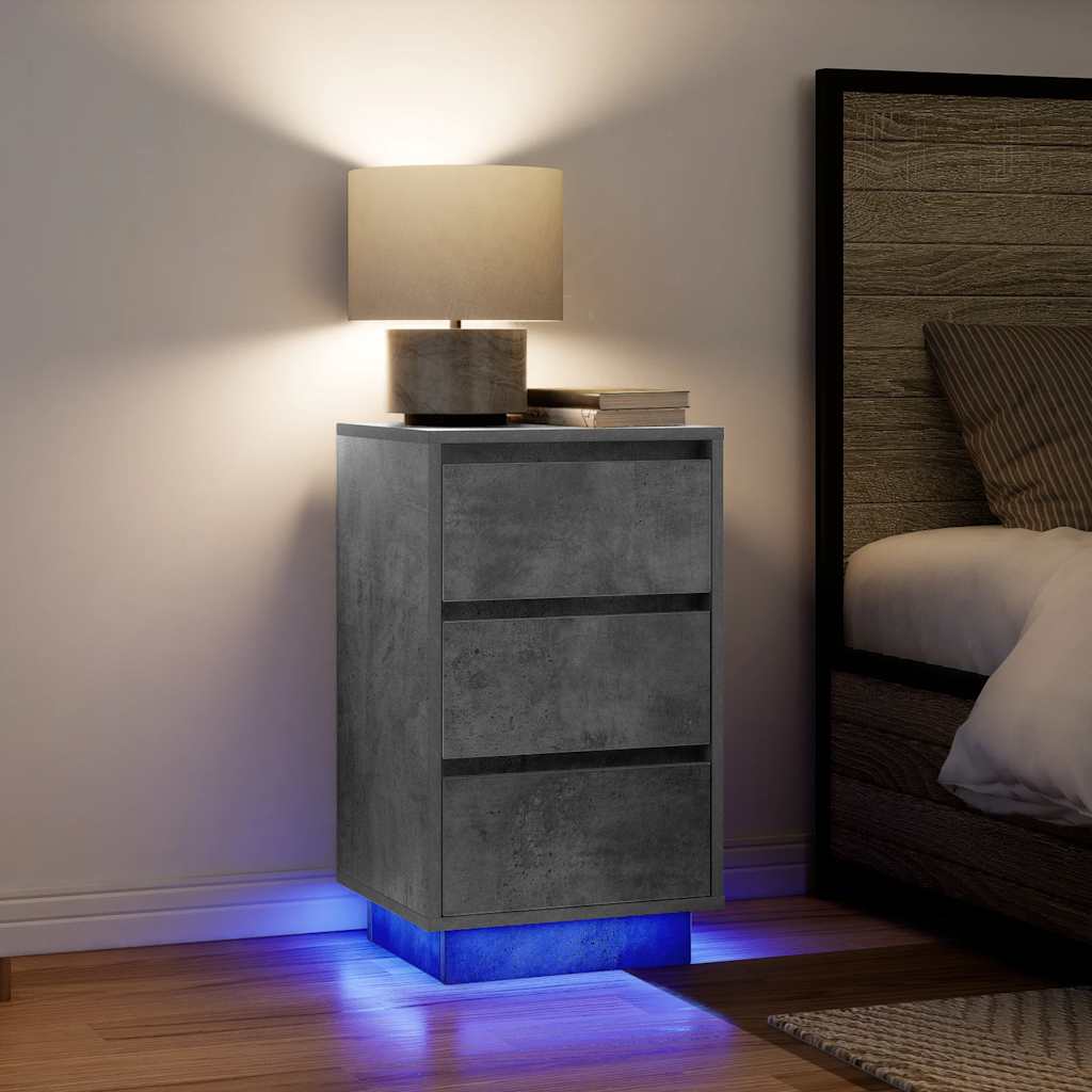 Bedside Cabinet With Led Lights 38X34X
