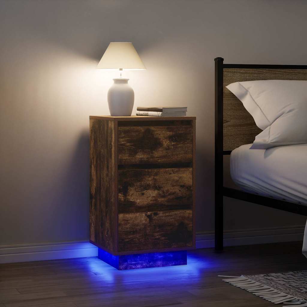 Bedside Cabinet With Led Lights 38X34X