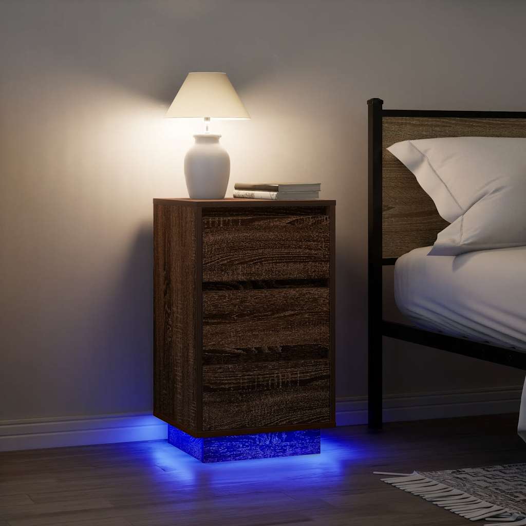 Bedside Cabinet With Led Lights 38X34X