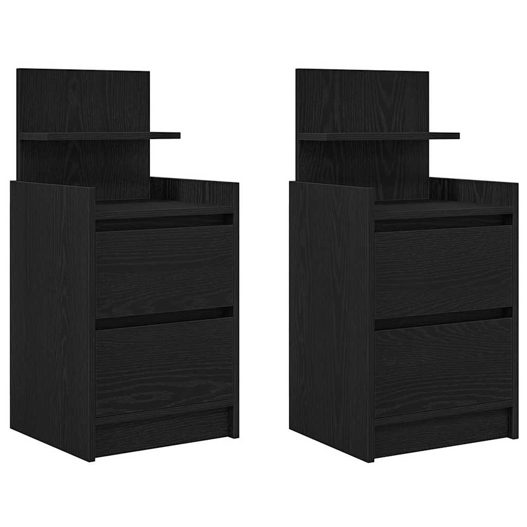 Bedside Cabinets With 2 Drawers 2 Pcs 38X34X80 Cm