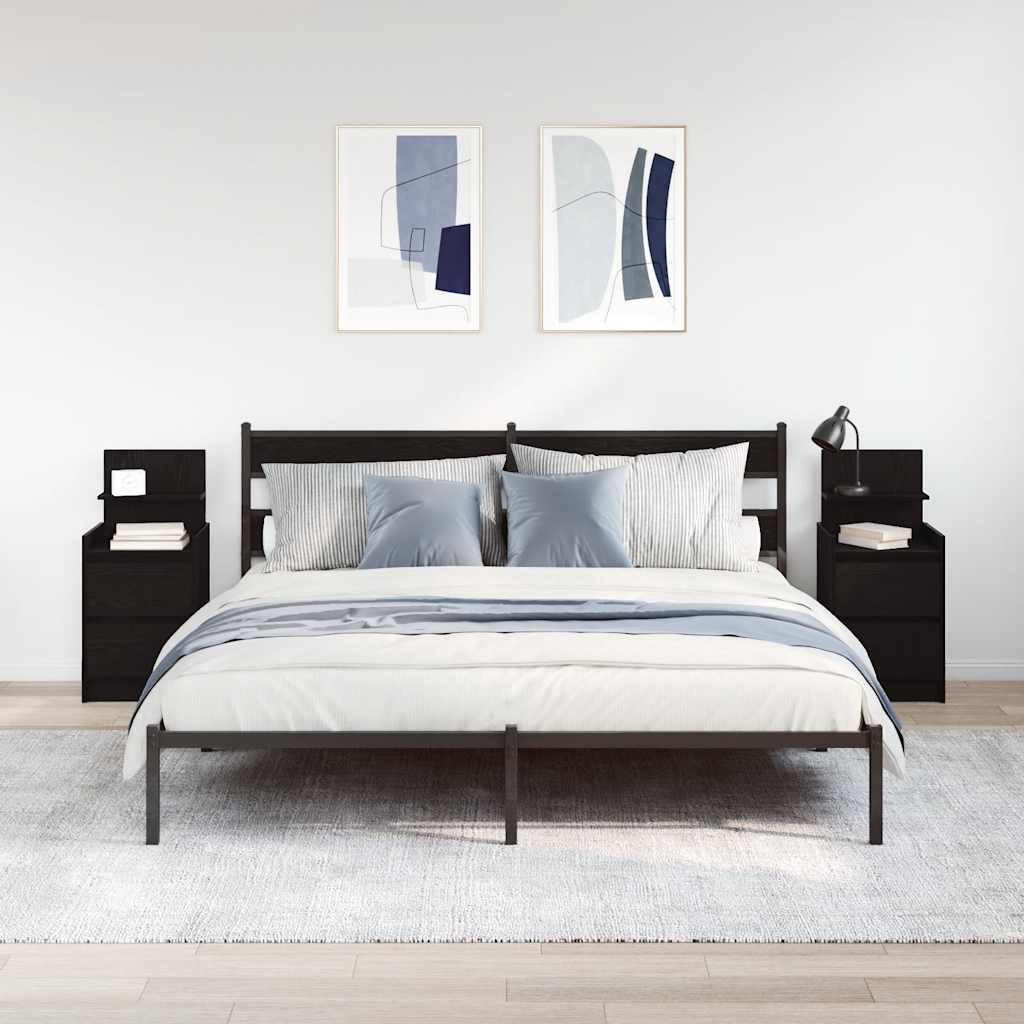 Bedside Cabinets With 2 Drawers 2 Pcs 38X34X80 Cm