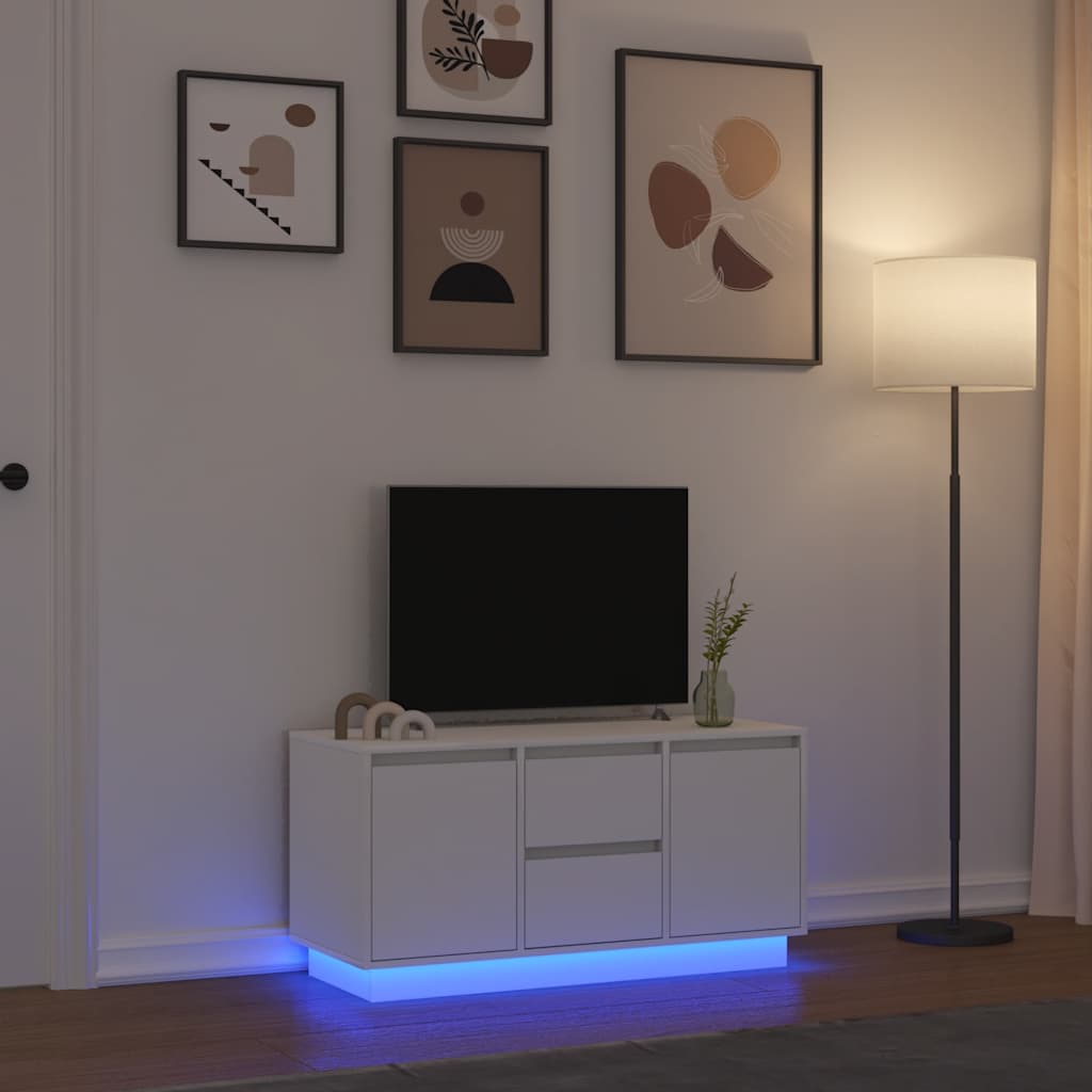 Tv Cabinet With Led Lights 193.5X41X50 Cm