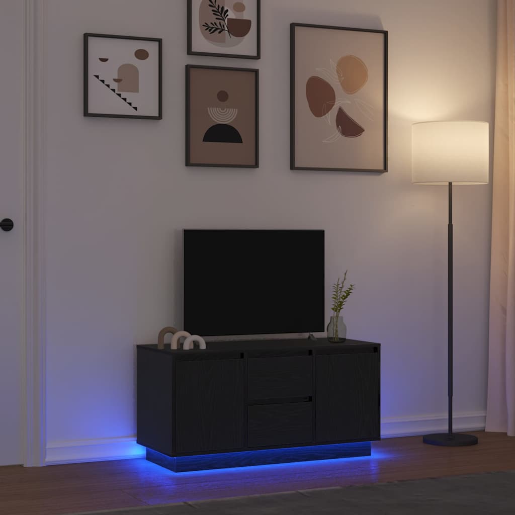 Tv Cabinet With Led Lights 193.5X41X50 Cm