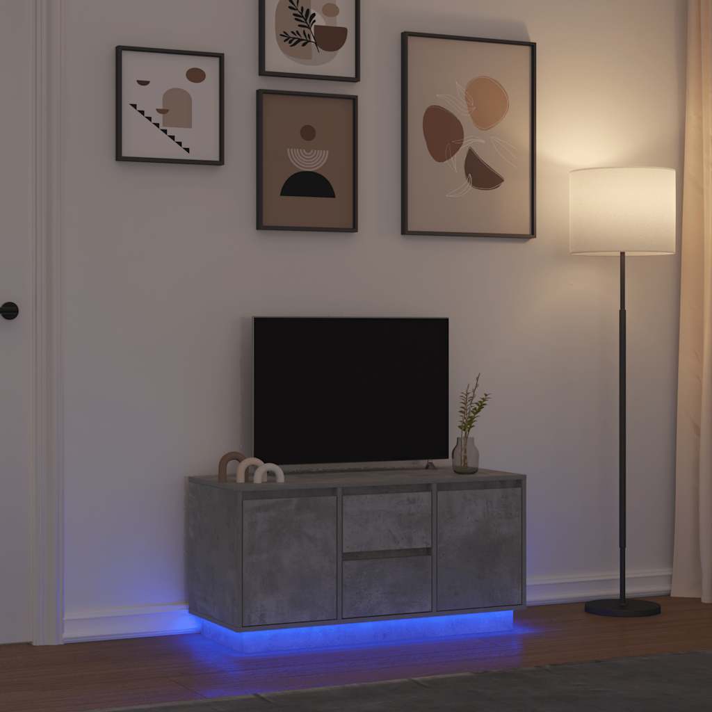 Tv Cabinet With Led Lights 193.5X41X50 Cm