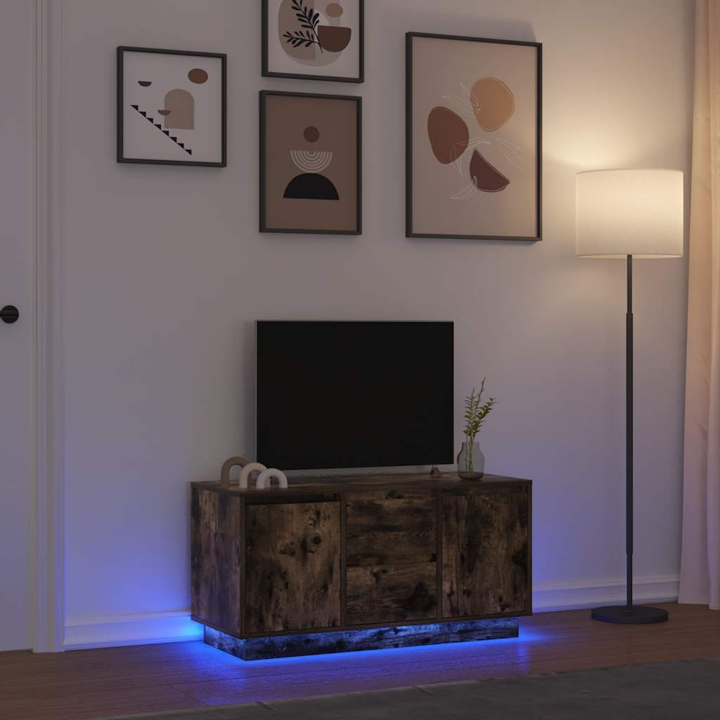 Tv Cabinet With Led Lights 193.5X41X50 Cm