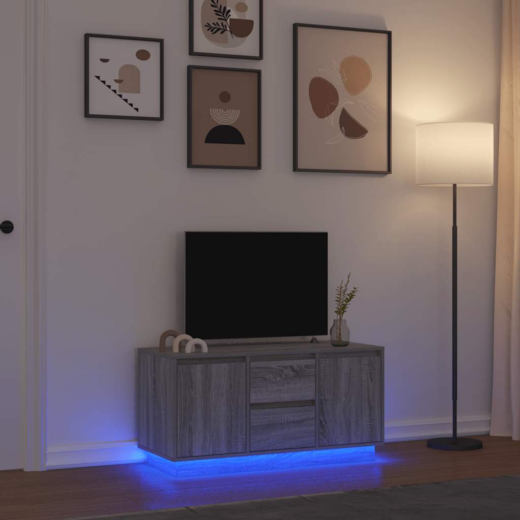 Tv Cabinet With Led Lights 193.5X41X50 Cm