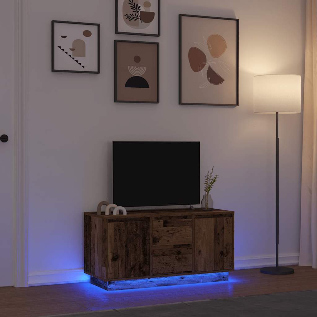 Tv Cabinet With Led Lights 193.5X41X50 Cm