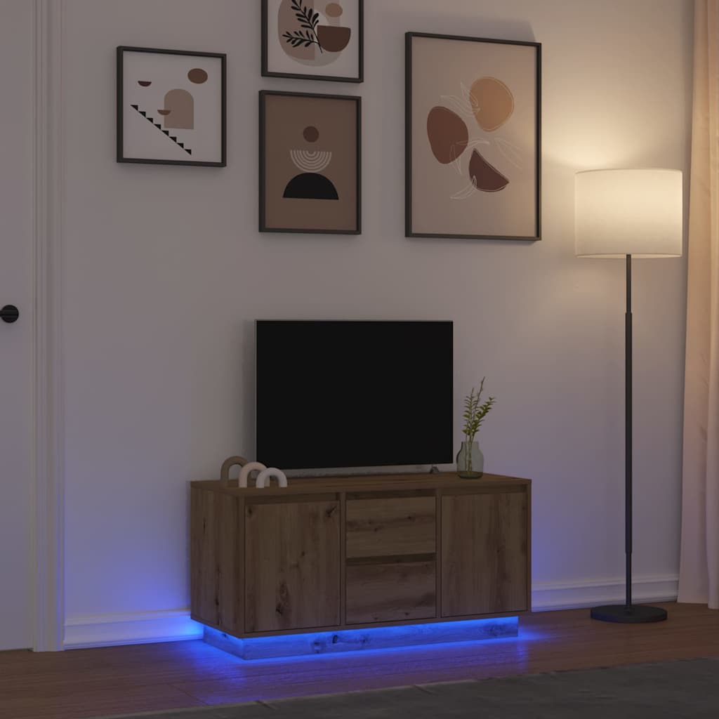 Tv Cabinet With Led Lights 193.5X41X50 Cm