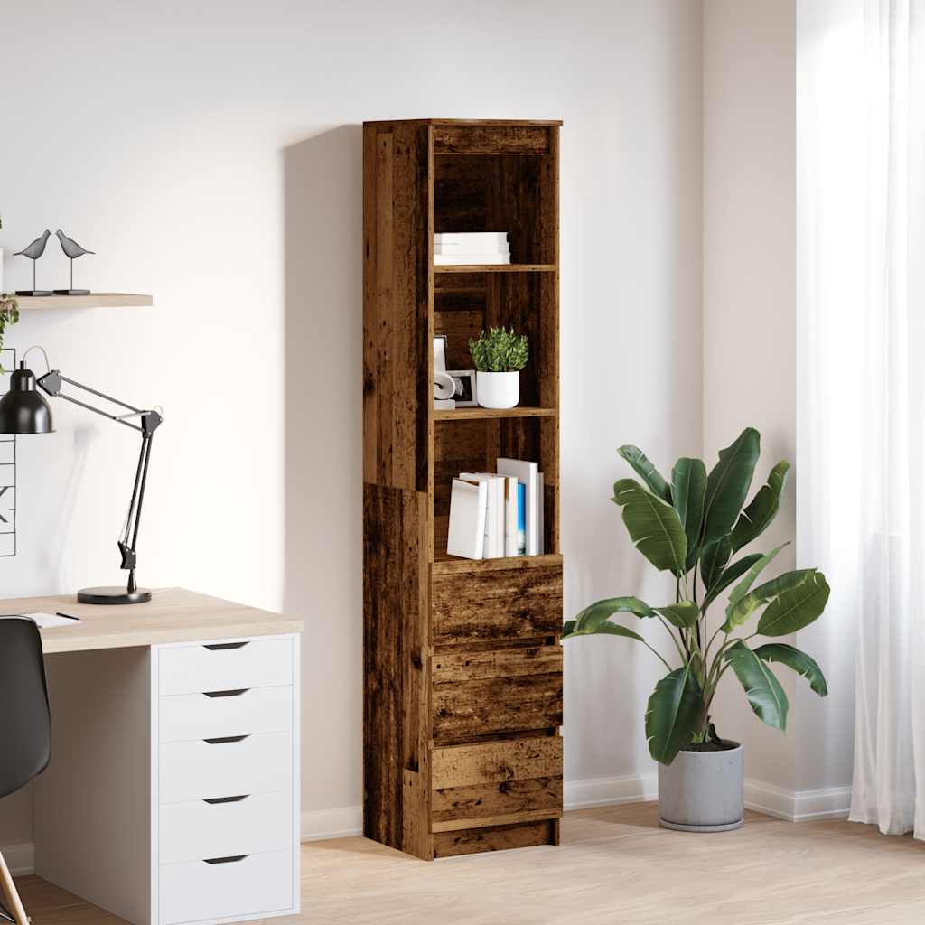 Highboard 37.5X35X180 Cm Engineered Wood