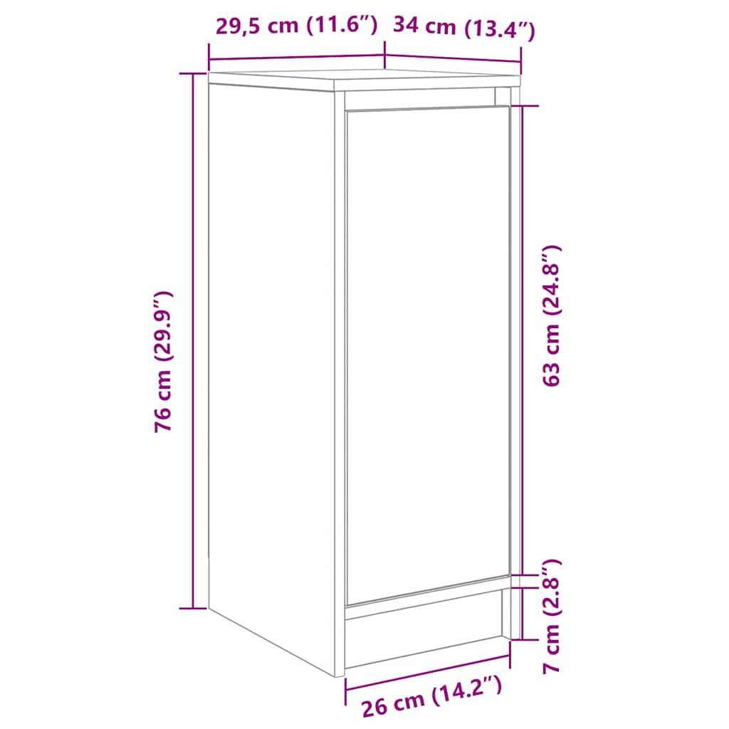 Shoe Cabinet 29.5X34X76 Cm Engineered Wood