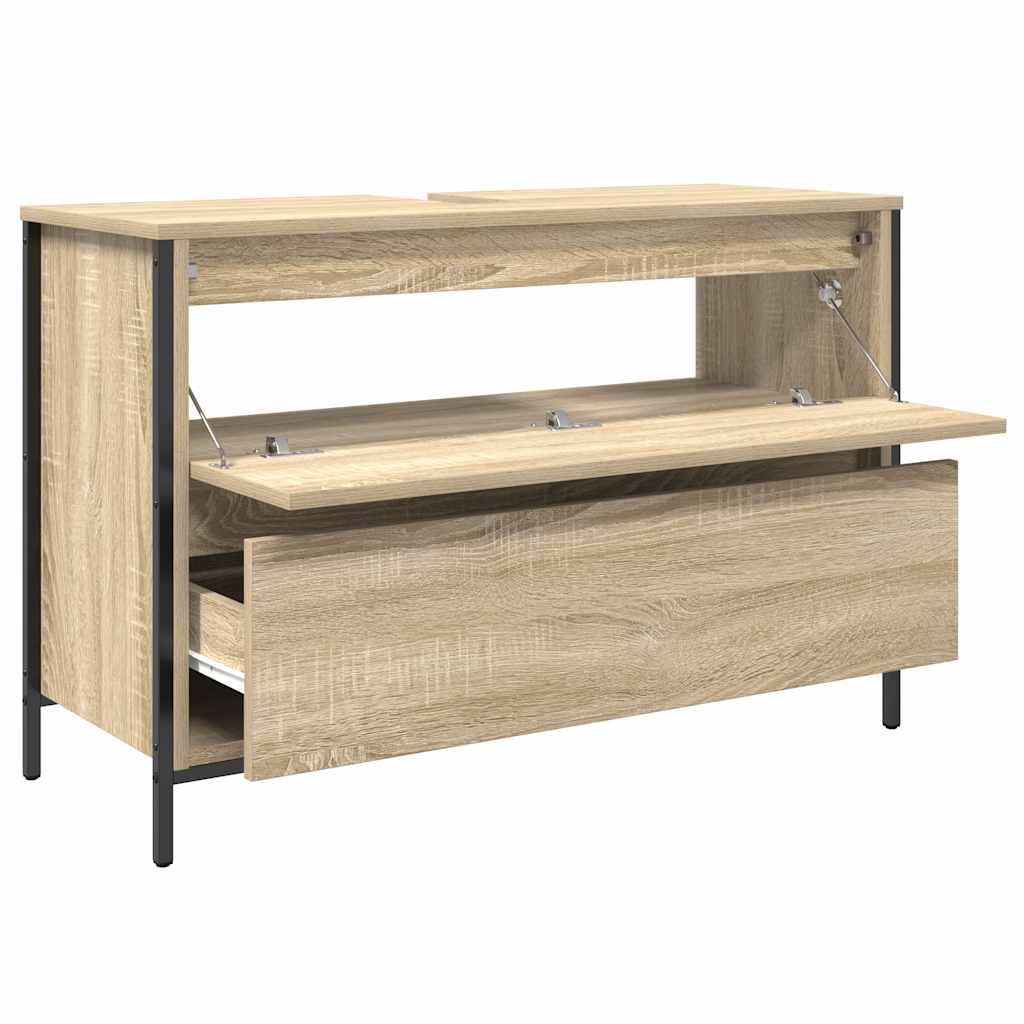 Bathroom Basin Cabinet With Drawers Sonoma Oak 90X34.5X60 Cm