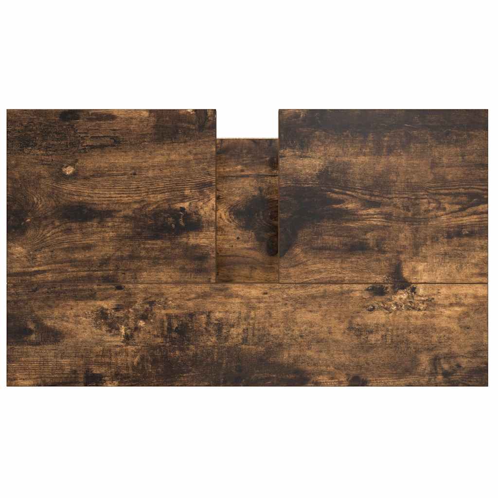 Bathroom Basin Cabinet With Drawers Smoked Oak 60X34.5X60 Cm