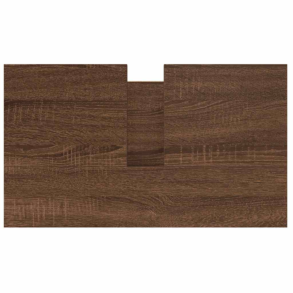 Bathroom Basin Cabinet With Drawers Brown Oak 60X34.5X60 Cm