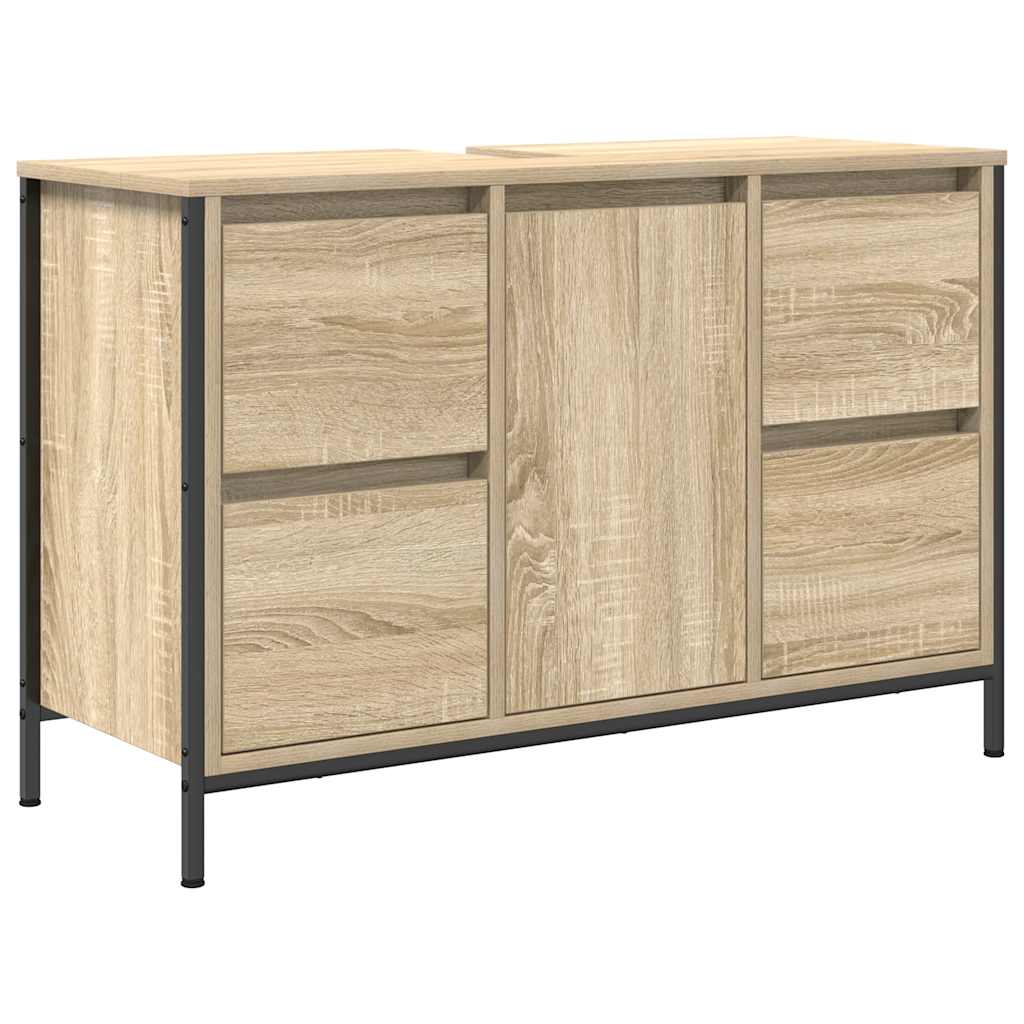 Basin Cabinet With Drawers Sonoma Oak 90X34.5X60 Cm