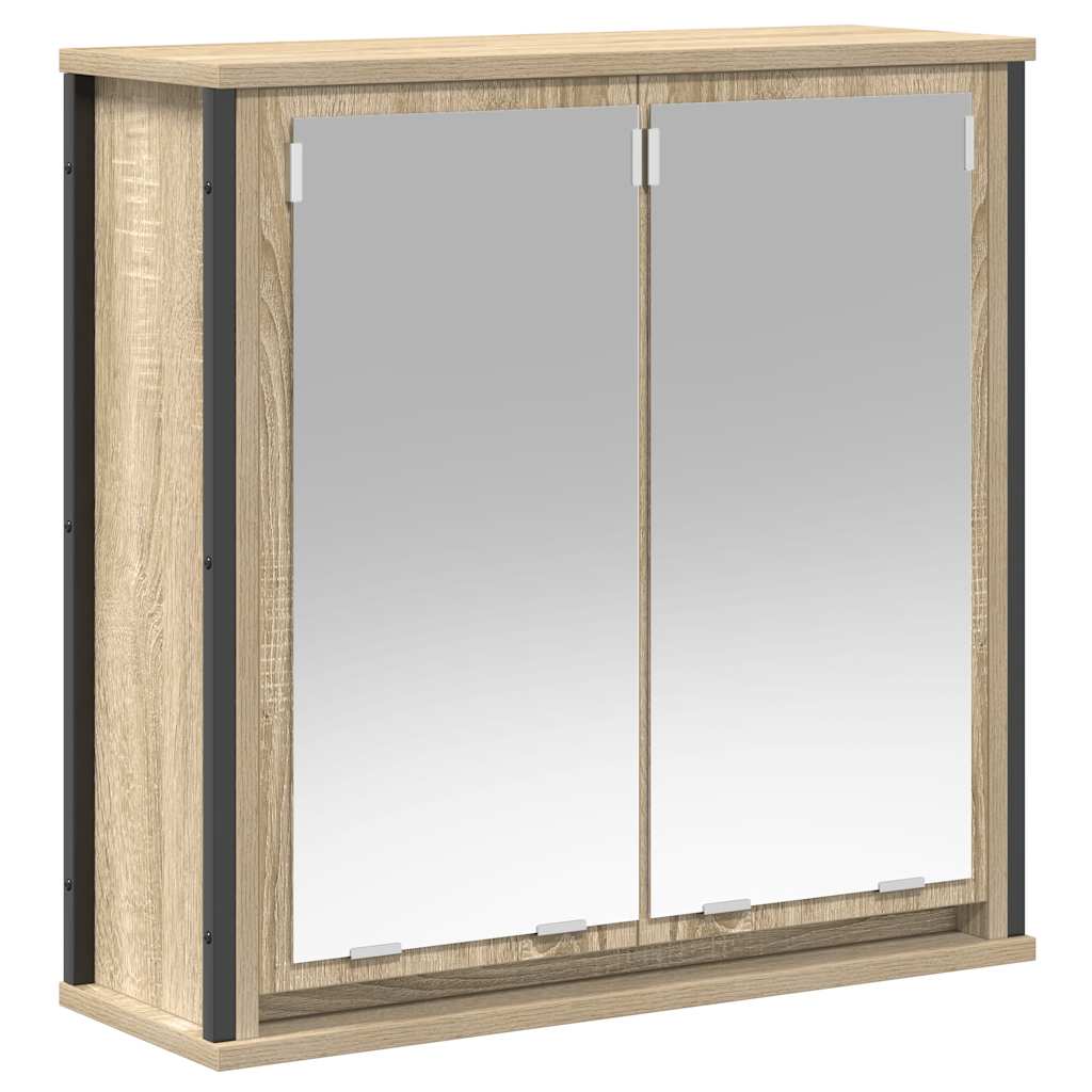 Bathroom Wall Cabinet With Mirror Sonoma Oak 60X21X60 Cm