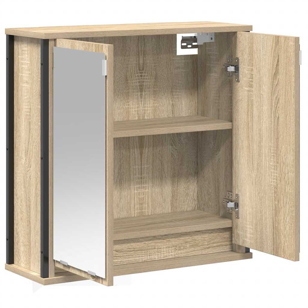 Bathroom Wall Cabinet With Mirror Sonoma Oak 60X21X60 Cm