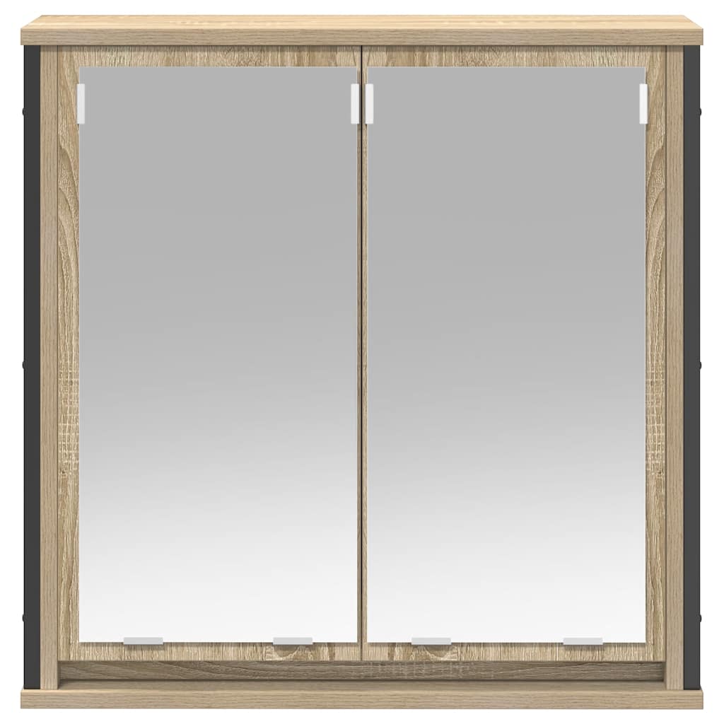 Bathroom Wall Cabinet With Mirror Sonoma Oak 60X21X60 Cm
