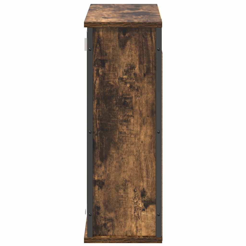 Bathroom Wall Cabinet With Mirror Smoked Oak 60X21X60 Cm