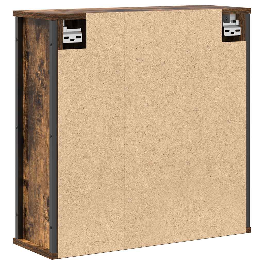 Bathroom Wall Cabinet With Mirror Smoked Oak 60X21X60 Cm