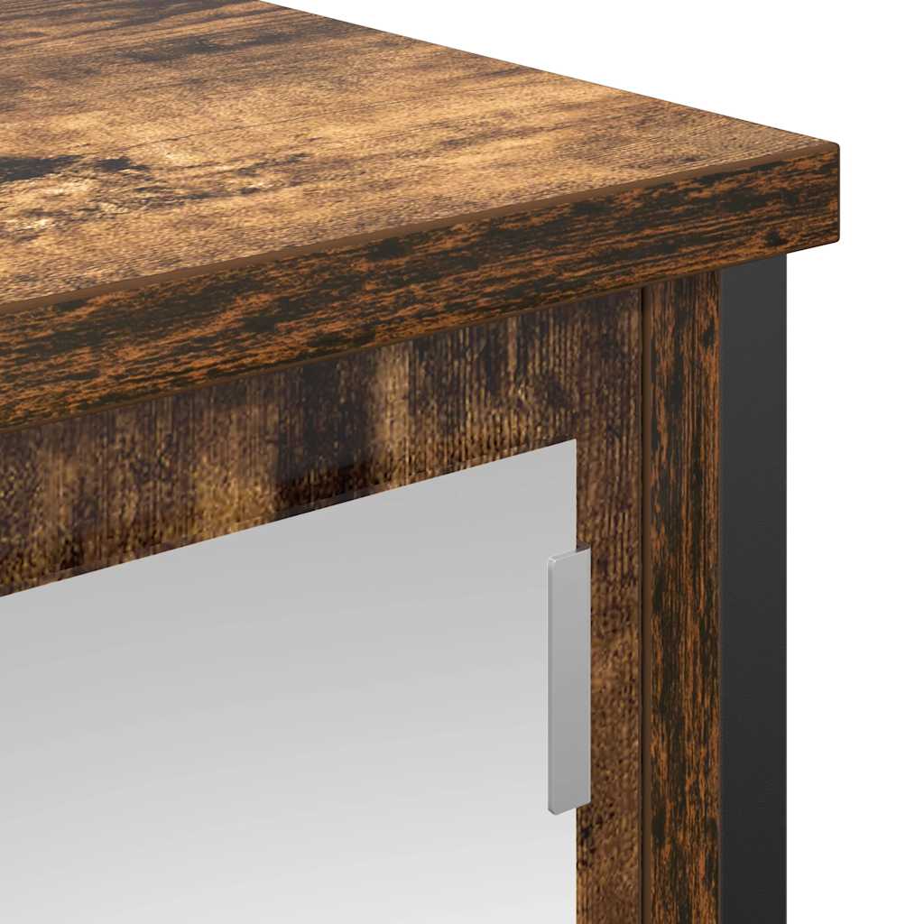 Bathroom Wall Cabinet With Mirror Smoked Oak 60X21X60 Cm