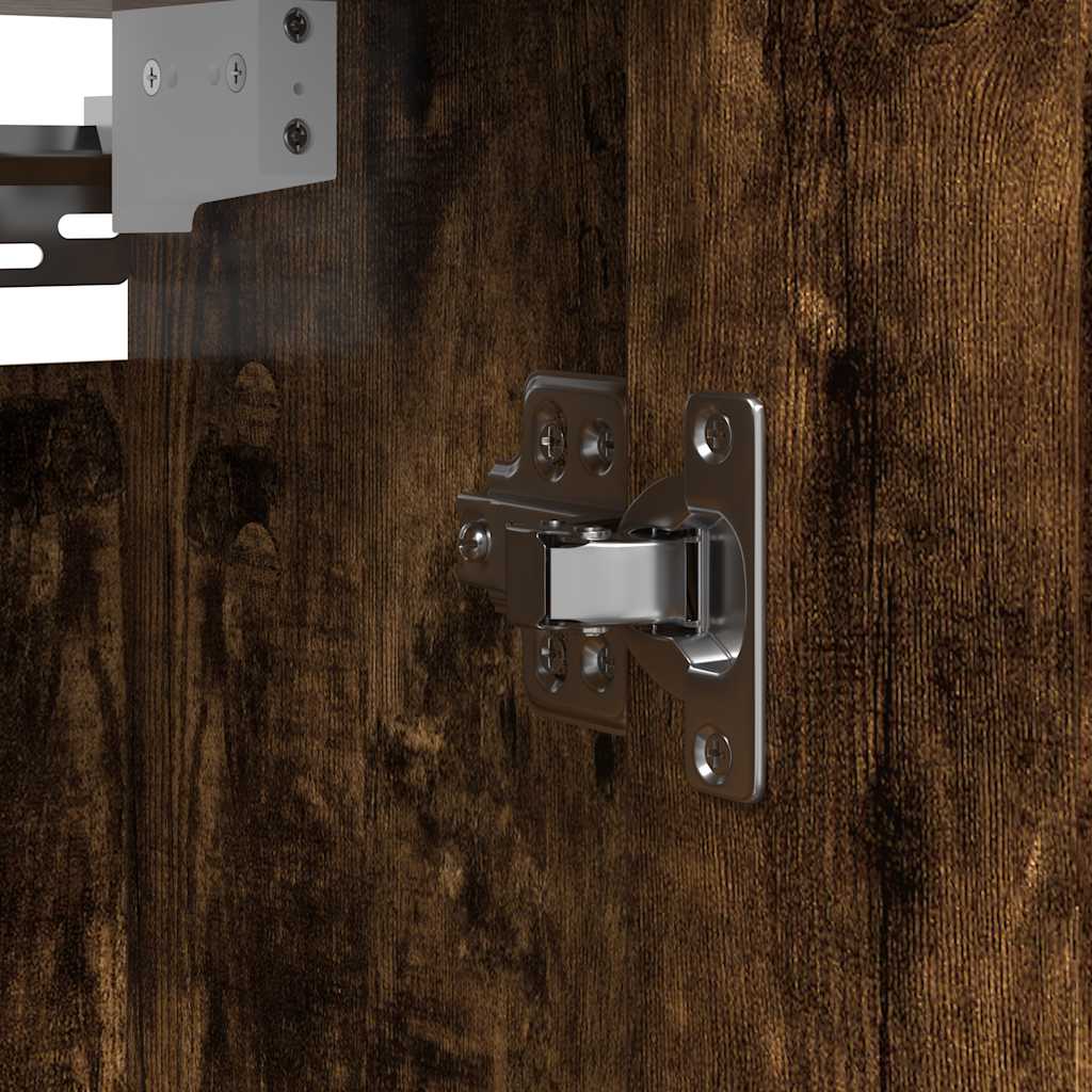 Bathroom Wall Cabinet With Mirror Smoked Oak 60X21X60 Cm